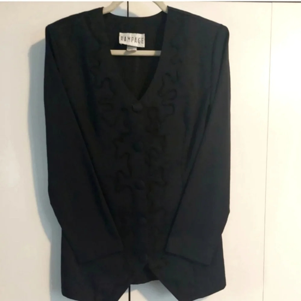 Vintage 90s Rampage Blazer jacket Embroidered black M Whimsigoth Wedding